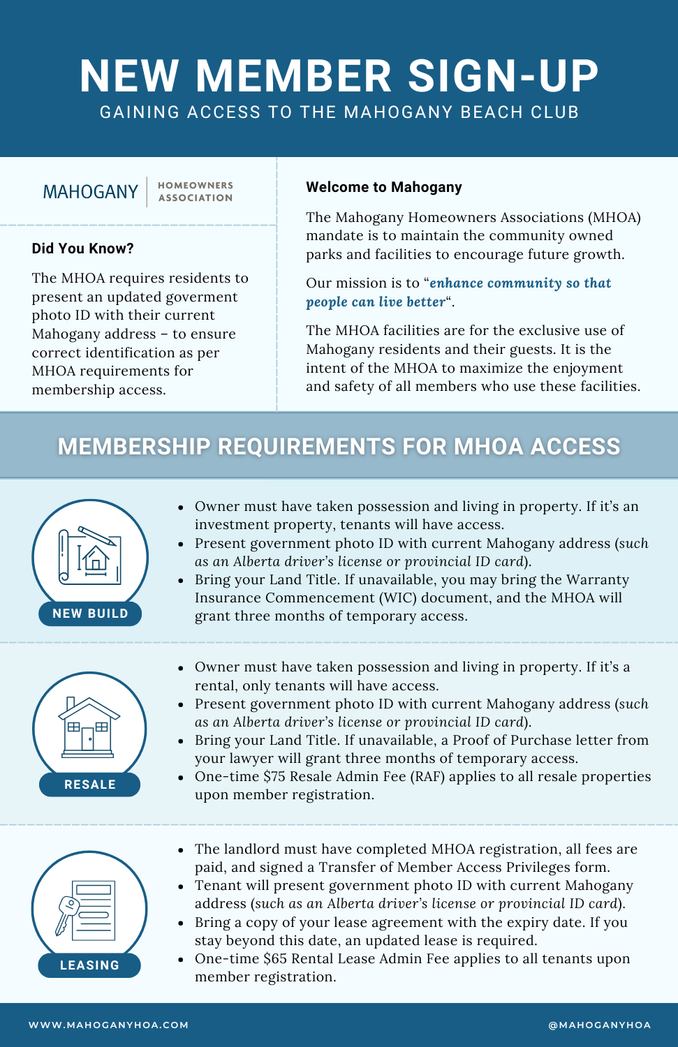 New Member Sign-Up: Gaining Access to the Mahogany Beach Club